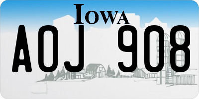 IA license plate AOJ908