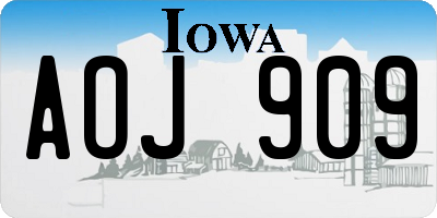 IA license plate AOJ909