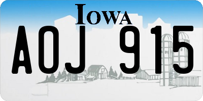 IA license plate AOJ915