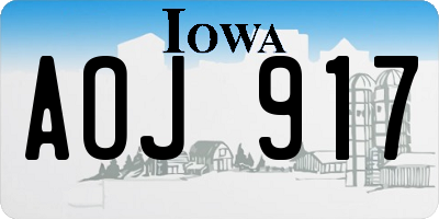 IA license plate AOJ917