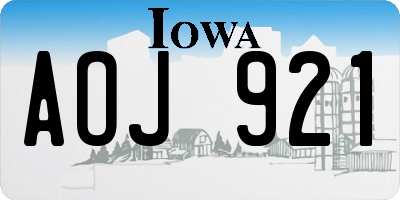 IA license plate AOJ921