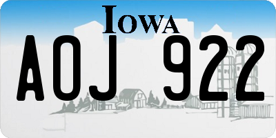 IA license plate AOJ922