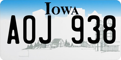 IA license plate AOJ938