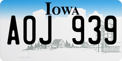 IA license plate AOJ939