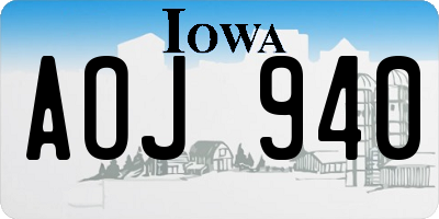 IA license plate AOJ940