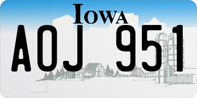 IA license plate AOJ951
