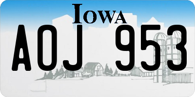 IA license plate AOJ953