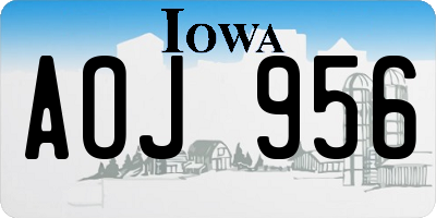 IA license plate AOJ956