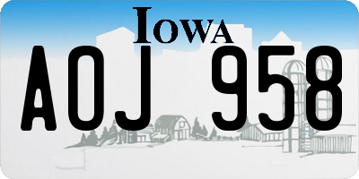 IA license plate AOJ958