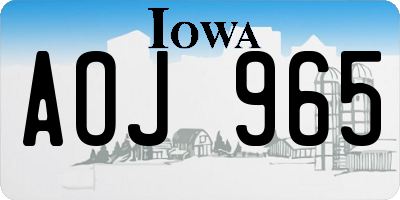 IA license plate AOJ965