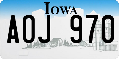 IA license plate AOJ970