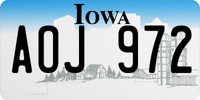 IA license plate AOJ972