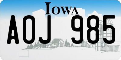 IA license plate AOJ985