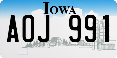 IA license plate AOJ991