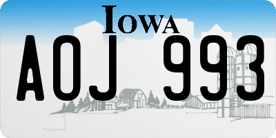IA license plate AOJ993