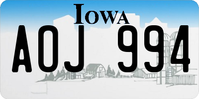 IA license plate AOJ994