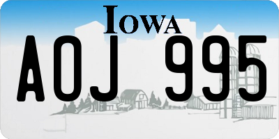 IA license plate AOJ995