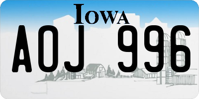 IA license plate AOJ996