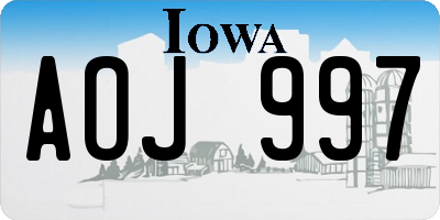 IA license plate AOJ997