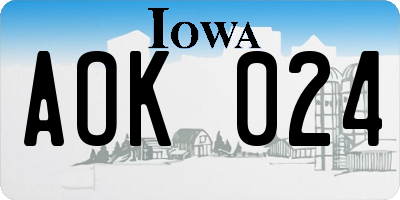 IA license plate AOK024
