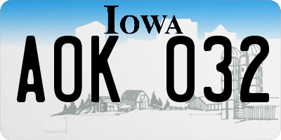 IA license plate AOK032