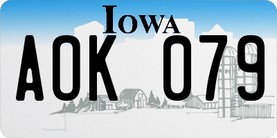 IA license plate AOK079