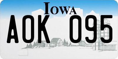 IA license plate AOK095
