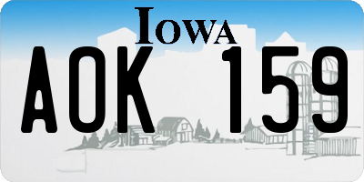 IA license plate AOK159
