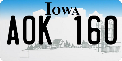 IA license plate AOK160