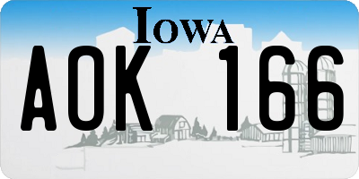 IA license plate AOK166
