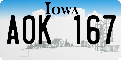 IA license plate AOK167