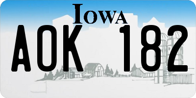 IA license plate AOK182