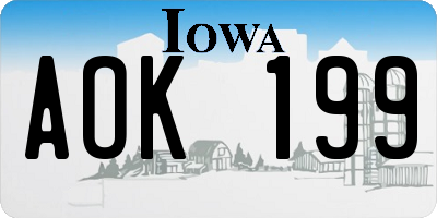 IA license plate AOK199