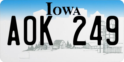 IA license plate AOK249