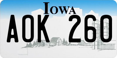 IA license plate AOK260