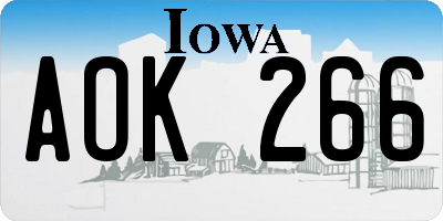 IA license plate AOK266