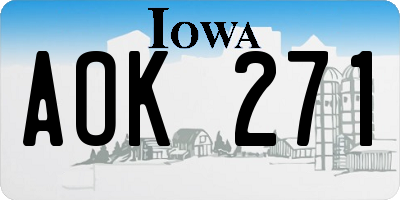 IA license plate AOK271