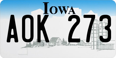 IA license plate AOK273