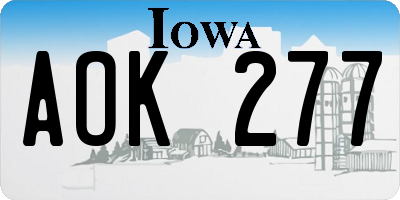 IA license plate AOK277