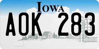 IA license plate AOK283