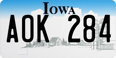 IA license plate AOK284