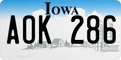 IA license plate AOK286