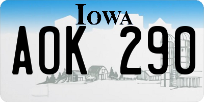 IA license plate AOK290