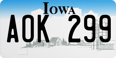 IA license plate AOK299