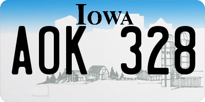 IA license plate AOK328