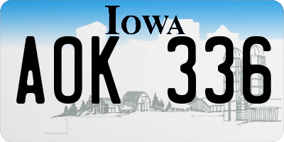 IA license plate AOK336