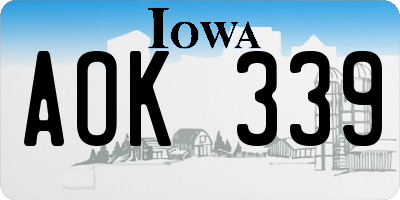 IA license plate AOK339