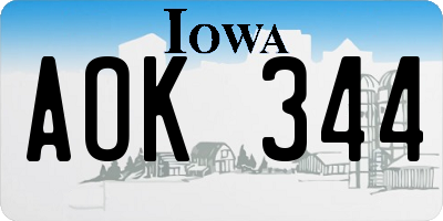 IA license plate AOK344