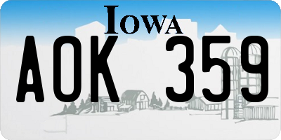 IA license plate AOK359