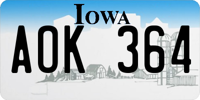 IA license plate AOK364